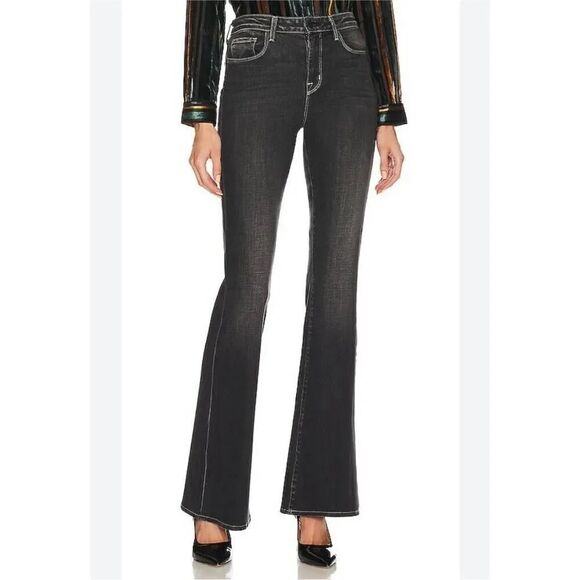 L'agence Bell High Rise Flare Carbon Black Jean 28 - Picture 1 of 8